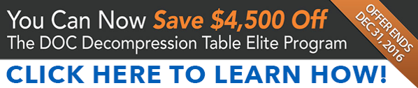 Save $4,500 on a DOC Decompression Table Elite Program!