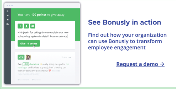 See Bonusly in action, request a demo