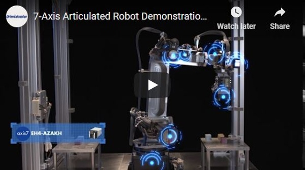 7-axis articulated robot demo with AlphaStep AZ series compact drivers, motors & actuators